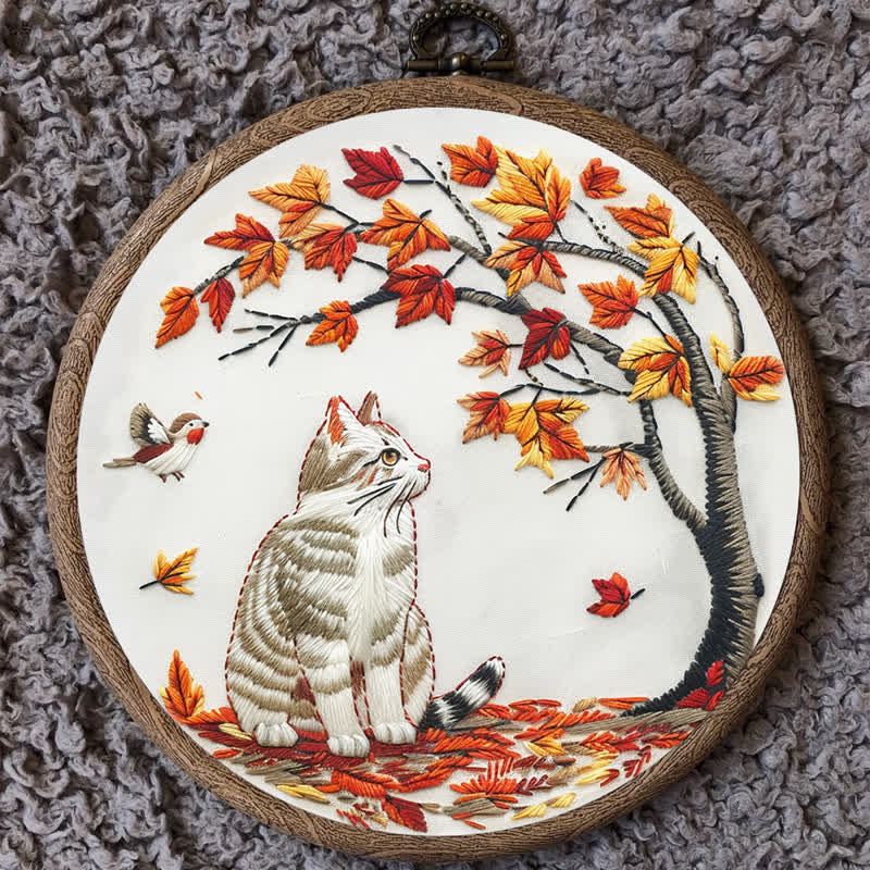 Rubbyoo Embroidery Kit - Cat Waiting Under The Tree - image 9