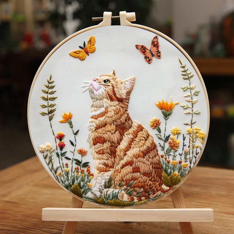 Rubbyoo Embroidery Kit - Cat and Butterflies - image 4