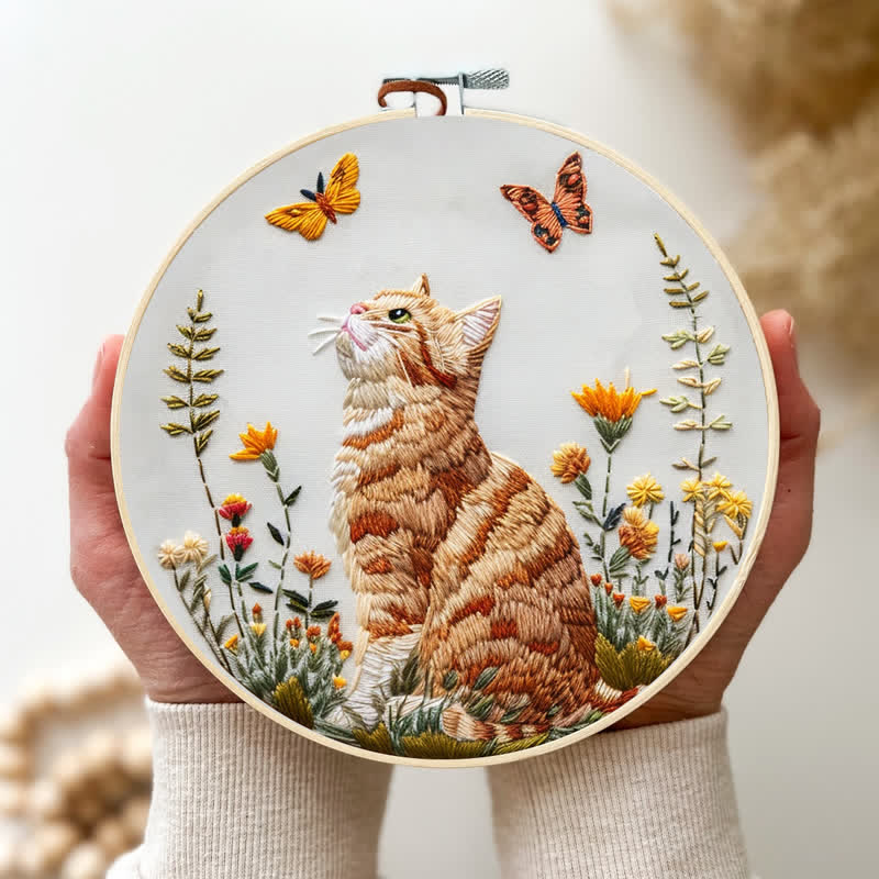 Rubbyoo Embroidery Kit - Cat and Butterflies - image 3