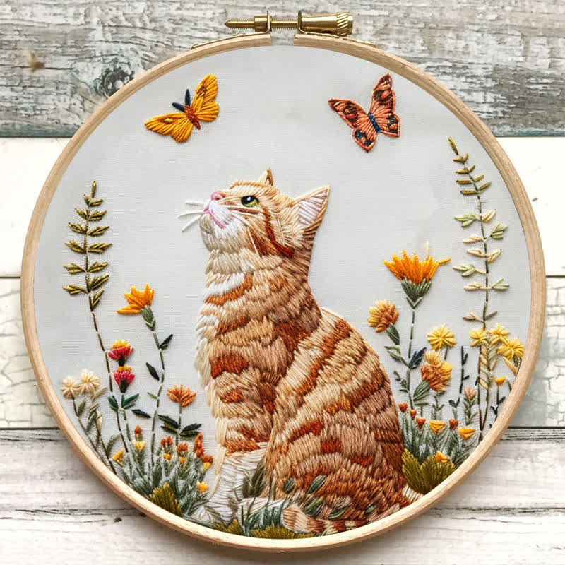 Rubbyoo Embroidery Kit - Cat and Butterflies - image 6