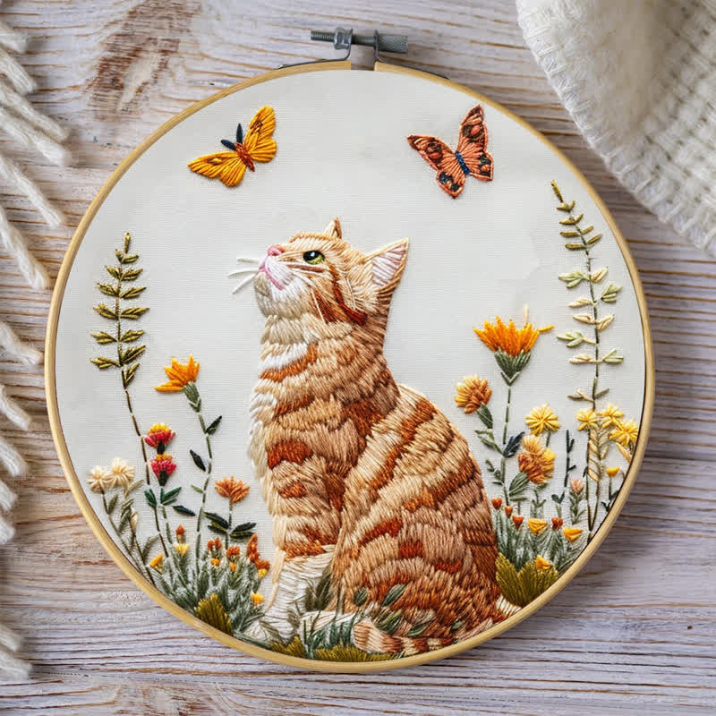 Rubbyoo Embroidery Kit - Cat and Butterflies - image 7