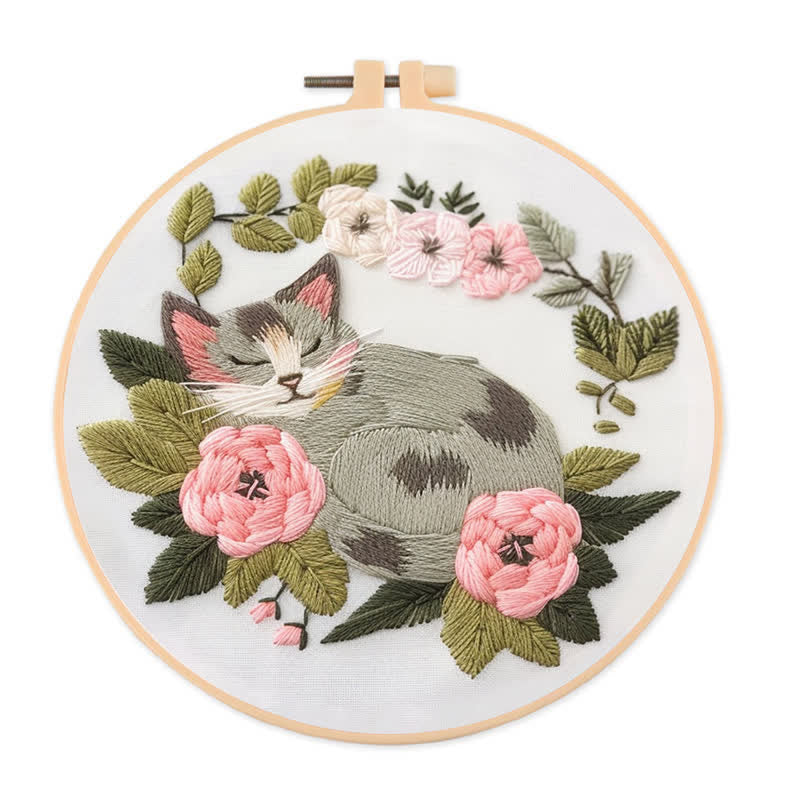 Rubbyoo Embroidery Kit - Sleeping Cat - image 0