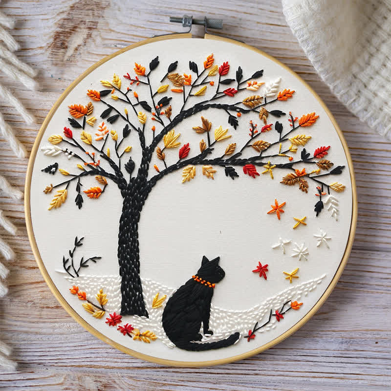 Rubbyoo Embroidery Kit - Black Cat With Fallen Leaves - image 8