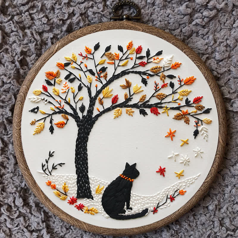 Rubbyoo Embroidery Kit - Black Cat With Fallen Leaves - image 9