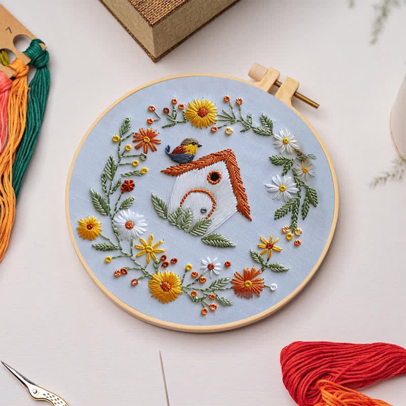 Rubbyoo Embroidery Kit - Bird Houses - image 2