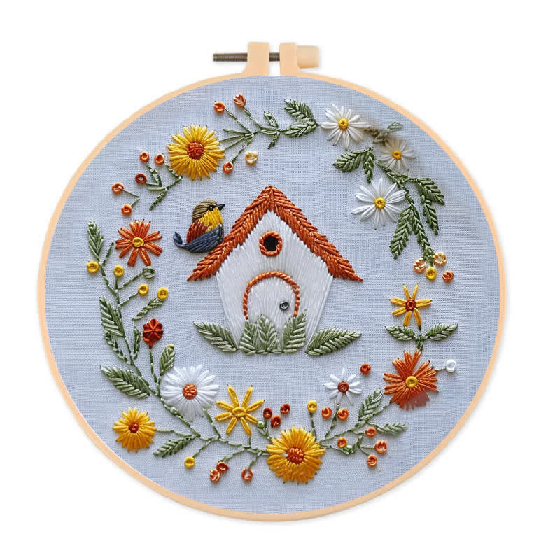 Rubbyoo Embroidery Kit - Bird Houses - image 0