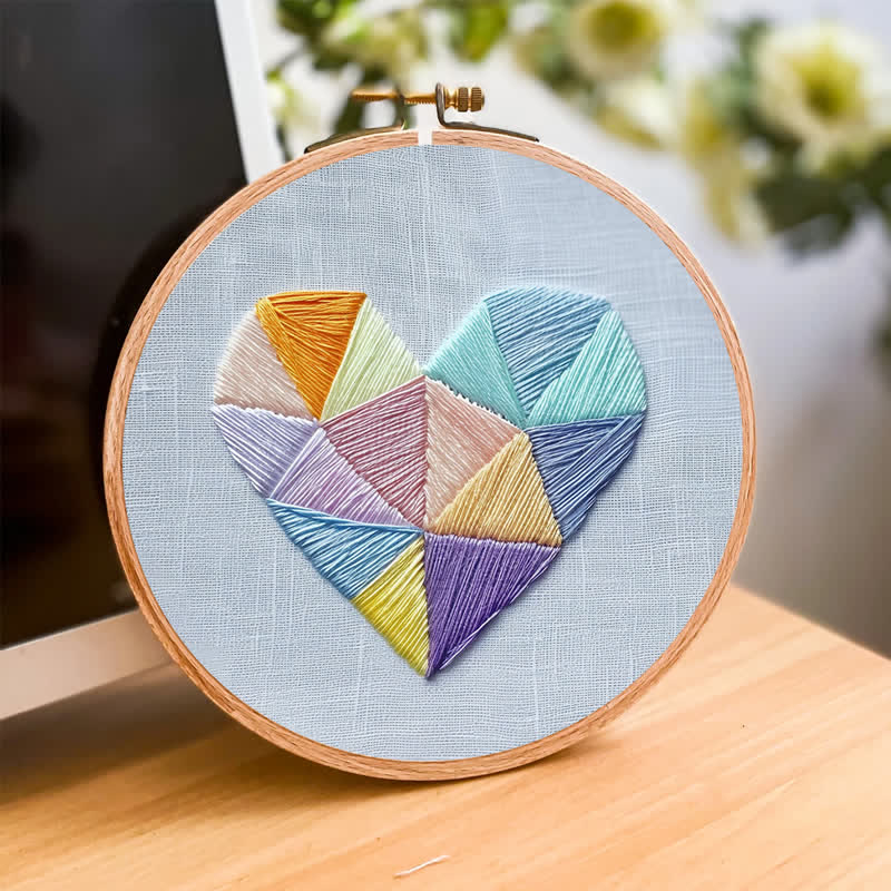 Rubbyoo Embroidery Kit - Geometric Heart-2 - image 3