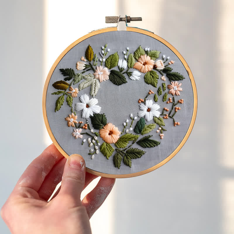 Rubbyoo Embroidery Kit - Flower Love Wreath - image 1