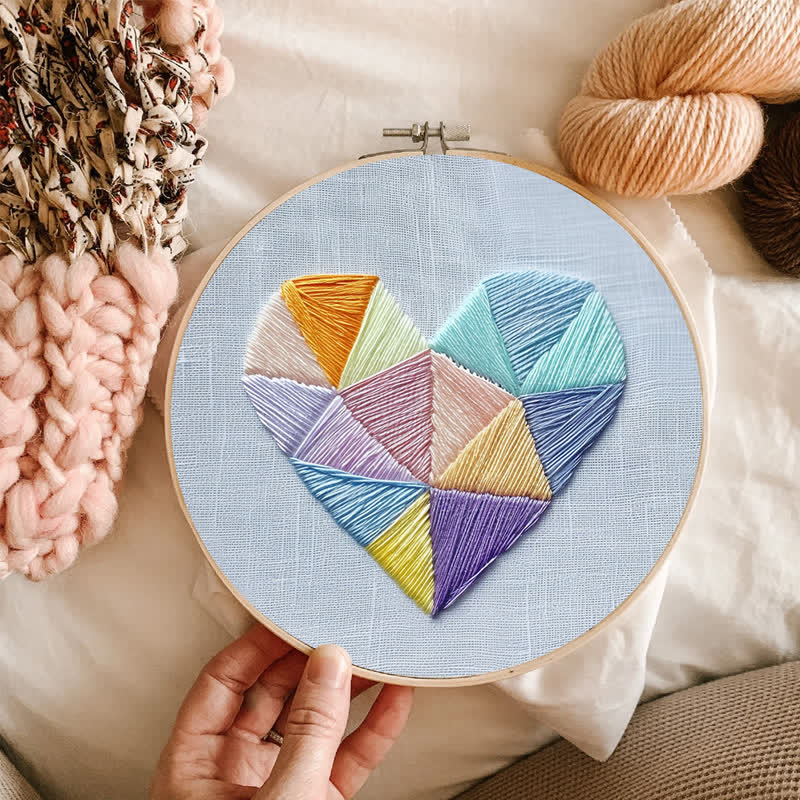 Rubbyoo Embroidery Kit - Geometric Heart-2 - image 8