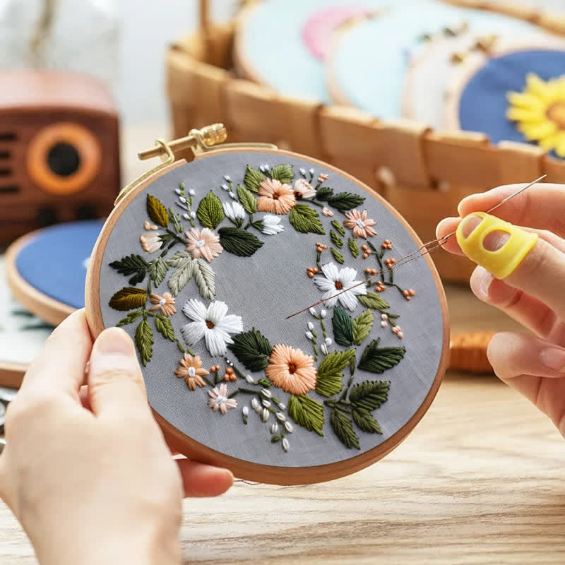 Rubbyoo Embroidery Kit - Flower Love Wreath - image 2