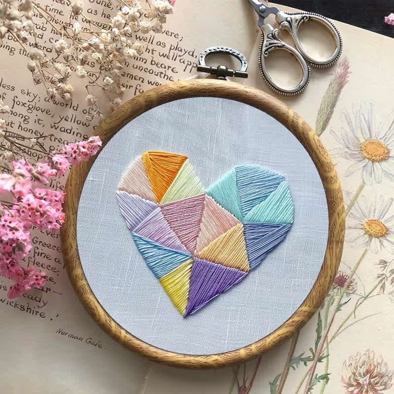 Rubbyoo Embroidery Kit - Geometric Heart-2 - image 7