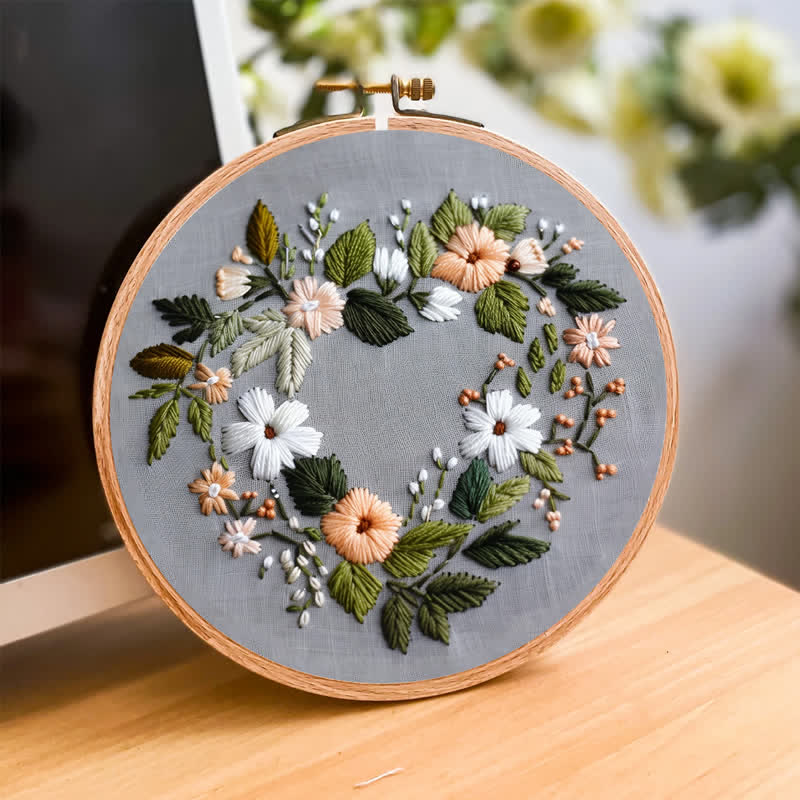 Rubbyoo Embroidery Kit - Flower Love Wreath - image 3