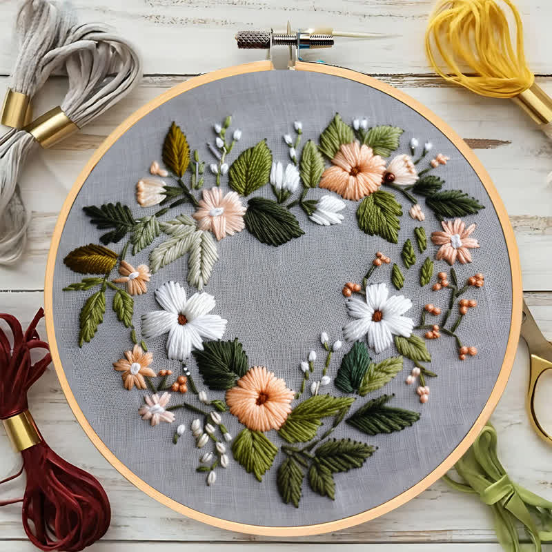 Rubbyoo Embroidery Kit - Flower Love Wreath - image 5