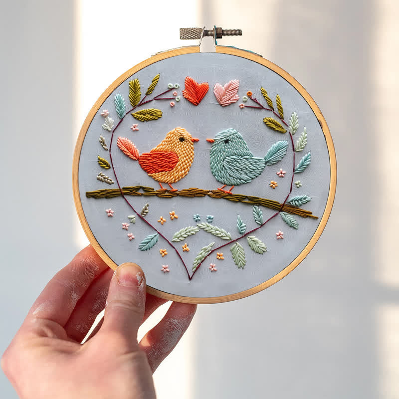Rubbyoo Embroidery Kit - Love Birds - image 1