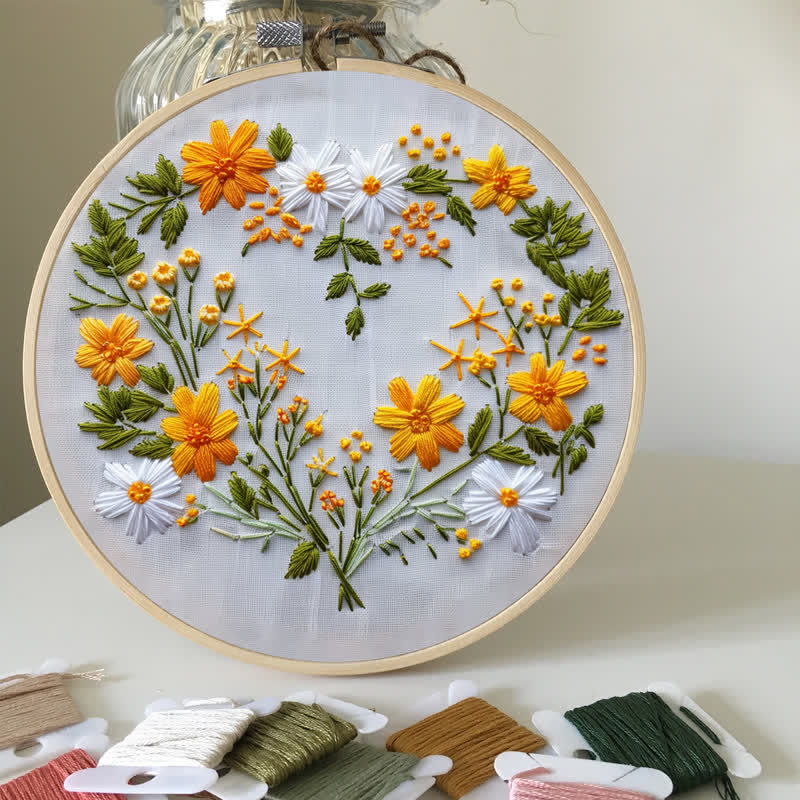 Rubbyoo Embroidery Kit - Flowers Rings - image 4