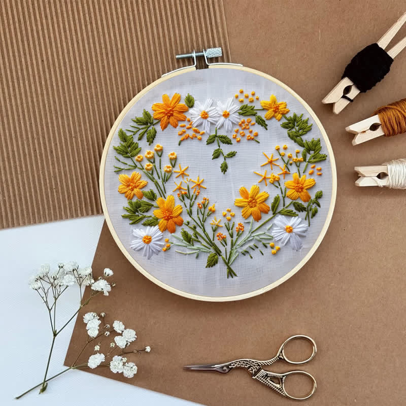 Rubbyoo Embroidery Kit - Flowers Rings - image 6