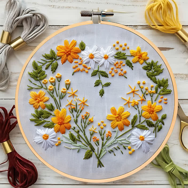 Rubbyoo Embroidery Kit - Flowers Rings - image 5