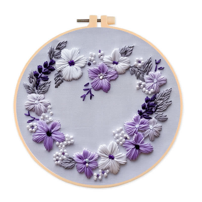 Rubbyoo Embroidery Kit - Lilac Wreath - 20*20cm - image 0
