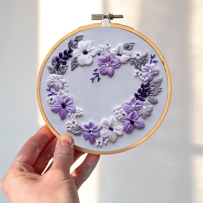 Rubbyoo Embroidery Kit - Lilac Wreath - image 1