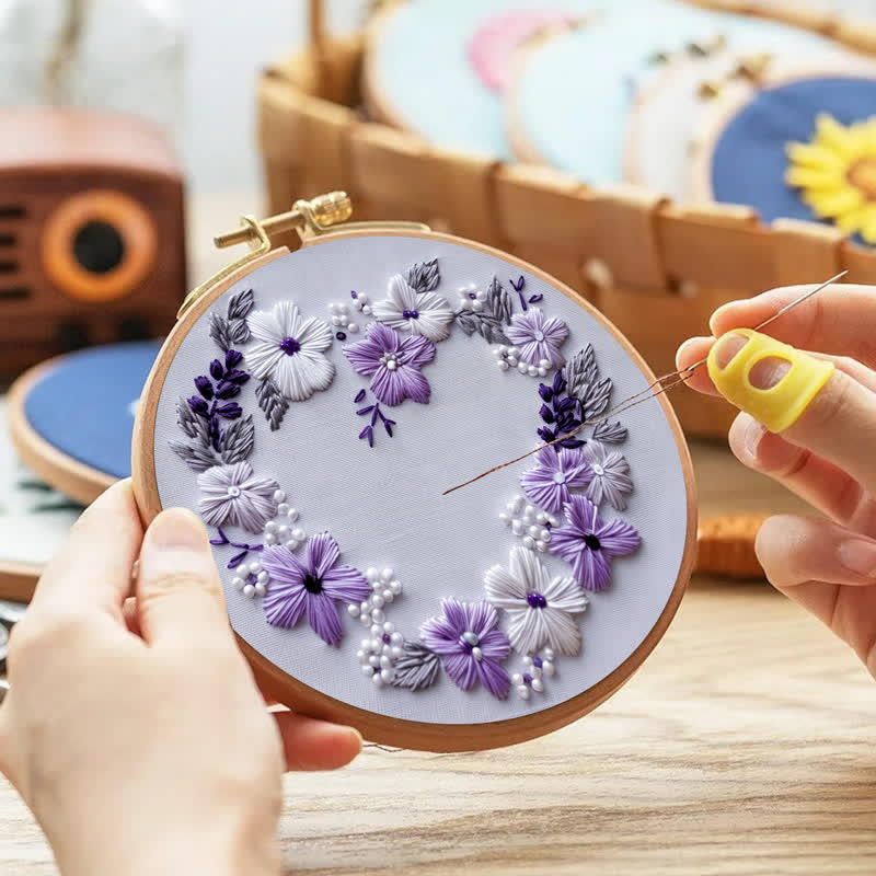 Rubbyoo Embroidery Kit - Lilac Wreath - image 2