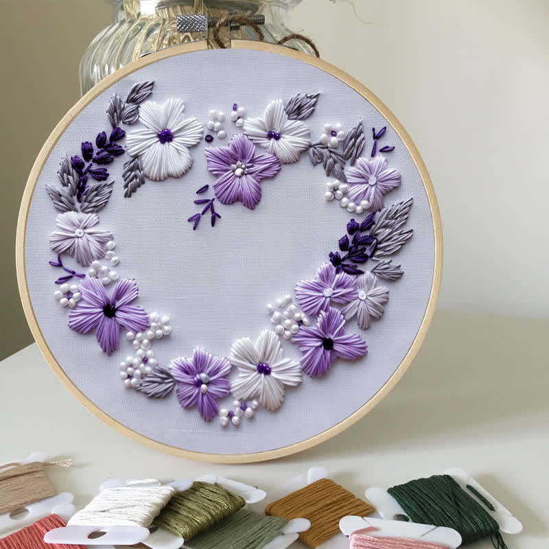 Rubbyoo Embroidery Kit - Lilac Wreath - image 4