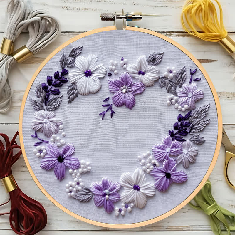 Rubbyoo Embroidery Kit - Lilac Wreath - image 5