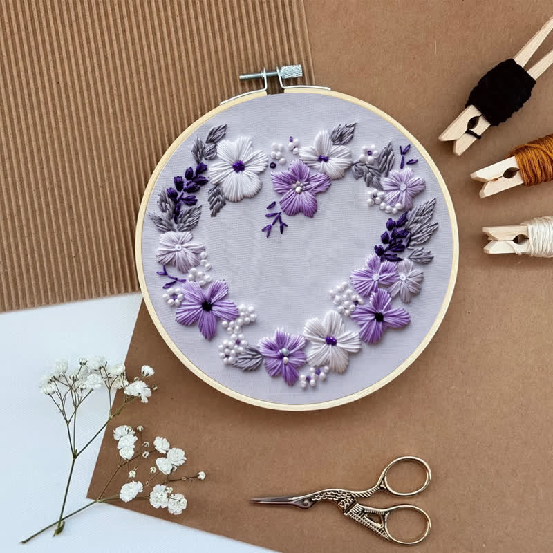 Rubbyoo Embroidery Kit - Lilac Wreath - image 6