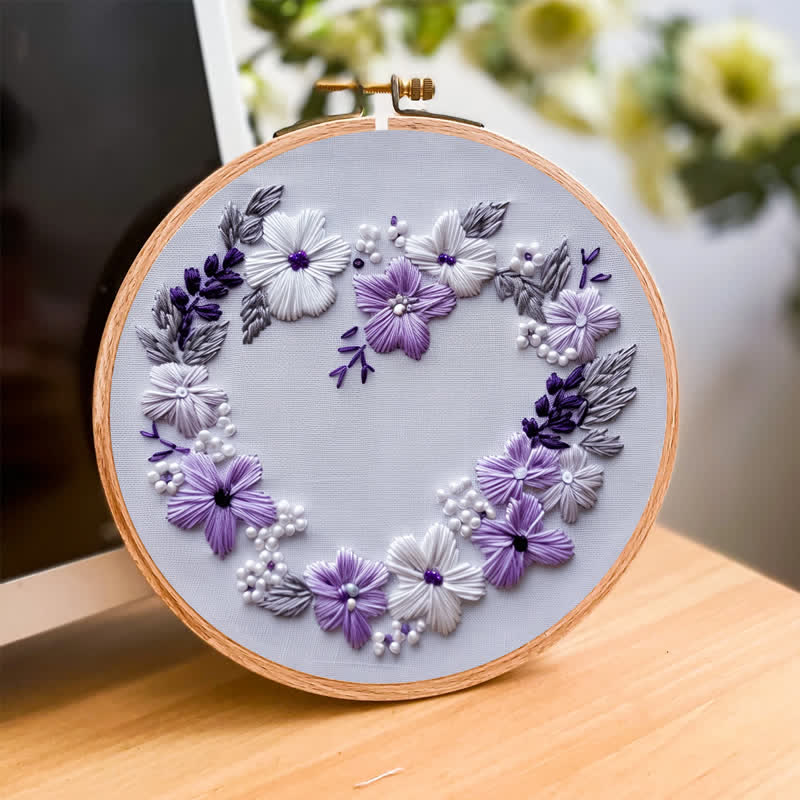 Rubbyoo Embroidery Kit - Lilac Wreath - image 3