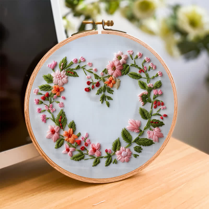 Rubbyoo Embroidery Kit - Spring Floral Heart - image 3