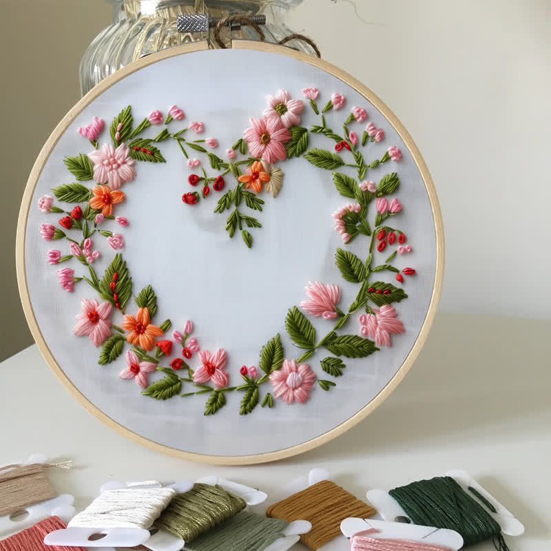 Rubbyoo Embroidery Kit - Spring Floral Heart - image 4