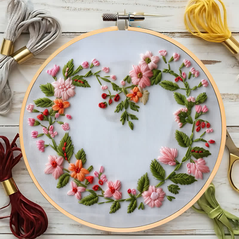 Rubbyoo Embroidery Kit - Spring Floral Heart - image 5