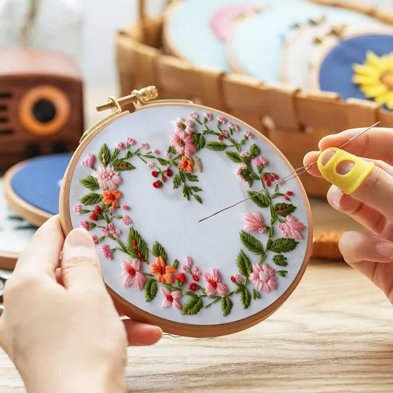 Rubbyoo Embroidery Kit - Spring Floral Heart - image 2