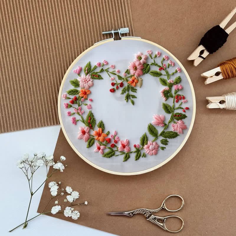 Rubbyoo Embroidery Kit - Spring Floral Heart - image 6