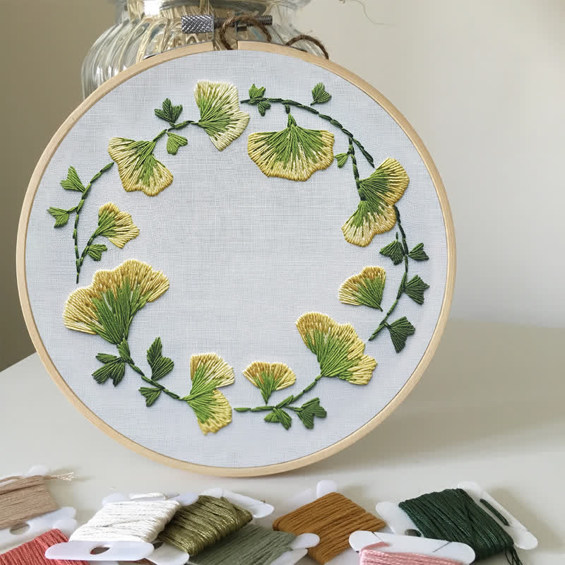 Rubbyoo Embroidery Kit - Ginkgo Leaves - image 3