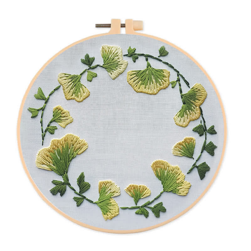 Rubbyoo Embroidery Kit - Ginkgo Leaves - 20*20cm - image 0