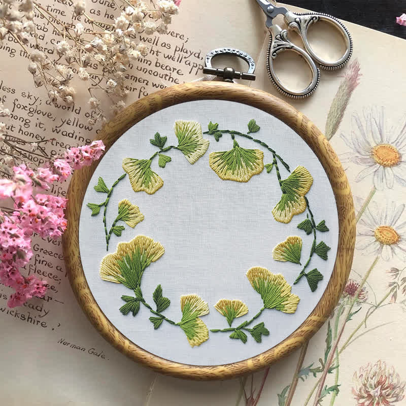 Rubbyoo Embroidery Kit - Ginkgo Leaves - image 5