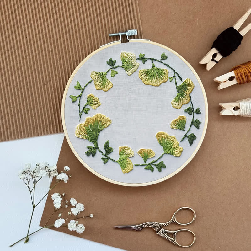 Rubbyoo Embroidery Kit - Ginkgo Leaves - image 4