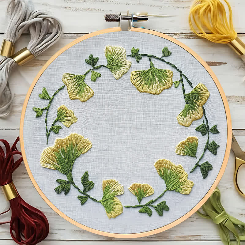 Rubbyoo Embroidery Kit - Ginkgo Leaves - image 7