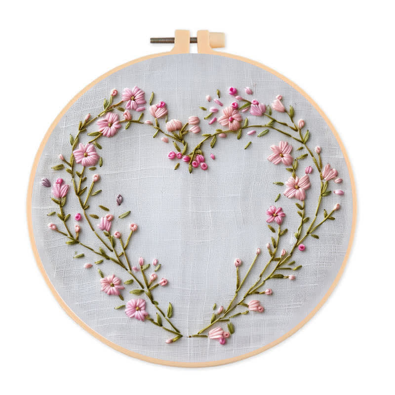 Rubbyoo Embroidery Kit - Wildflowers Heart - 20*20cm - image 0
