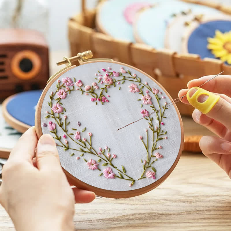 Rubbyoo Embroidery Kit - Wildflowers Heart - image 2