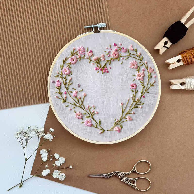 Rubbyoo Embroidery Kit - Wildflowers Heart - image 6