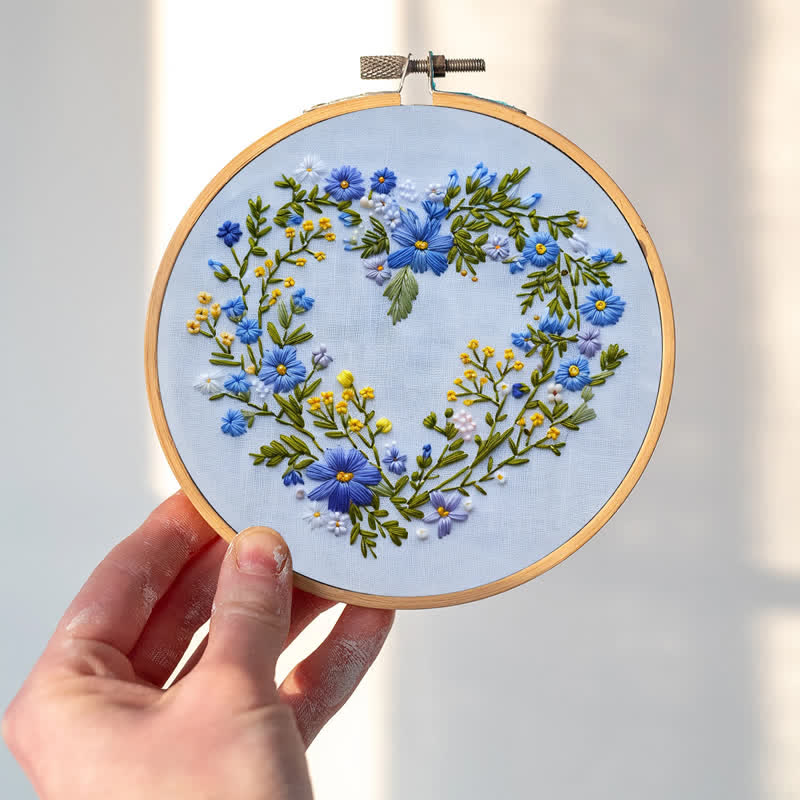 Rubbyoo Embroidery Kit - Blue Daisies - image 1