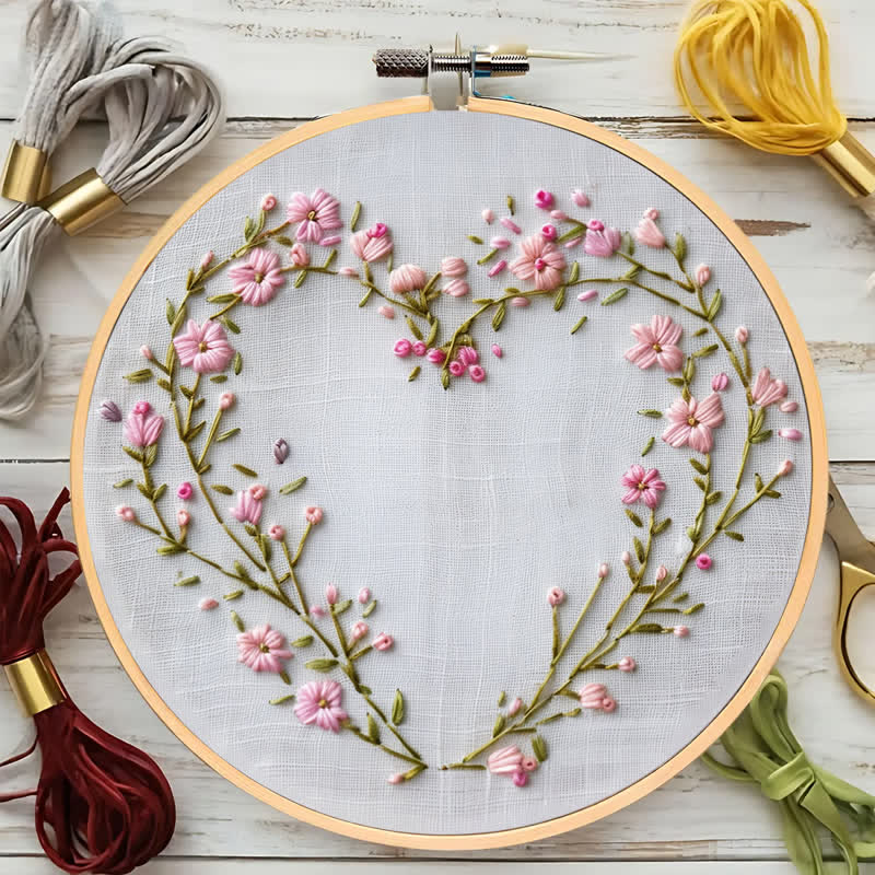 Rubbyoo Embroidery Kit - Wildflowers Heart - image 8