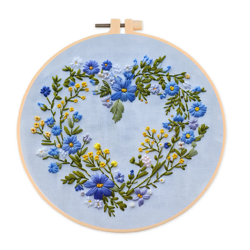 Rubbyoo Embroidery Kit - Blue Daisies - 20*20cm - image 0