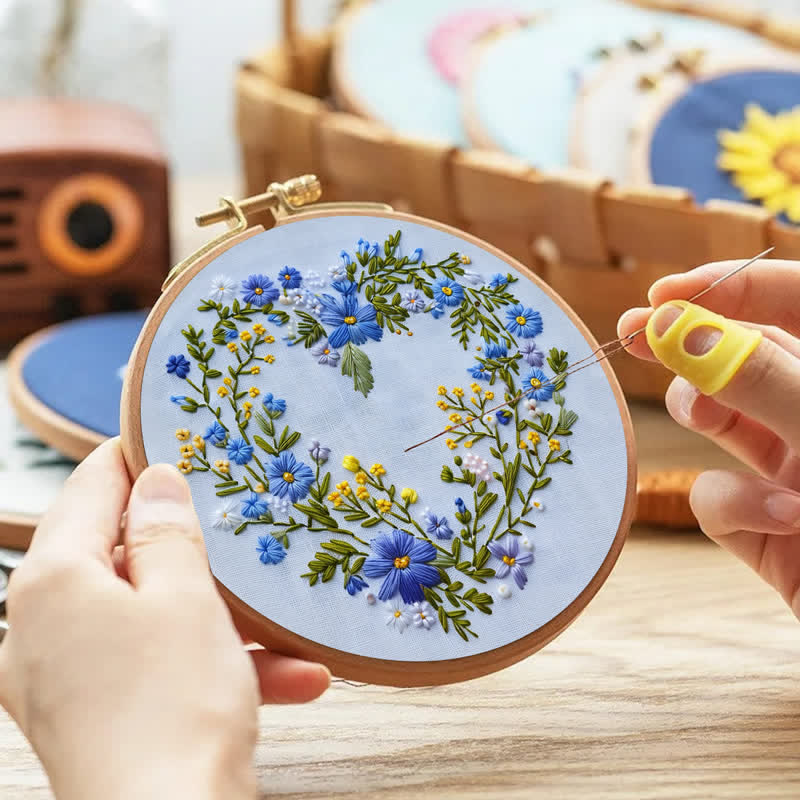 Rubbyoo Embroidery Kit - Blue Daisies - image 2