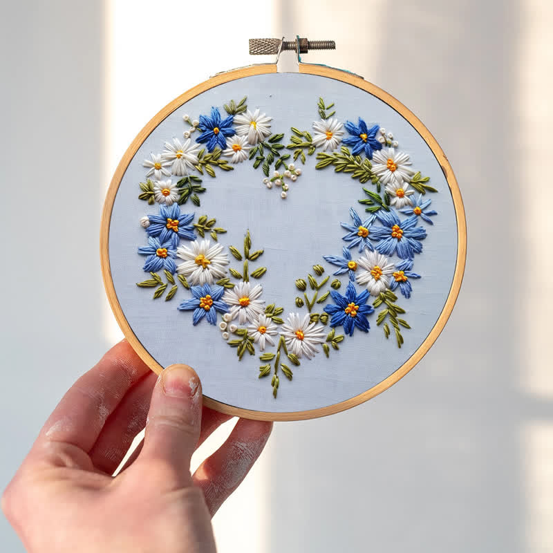 Rubbyoo Embroidery Kit - Blue Flower - image 1