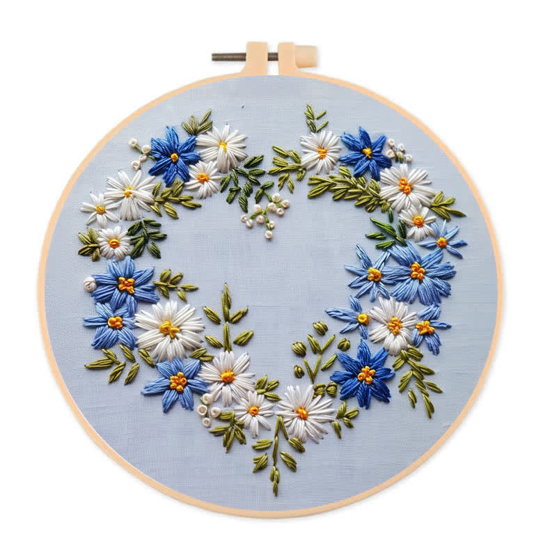 Rubbyoo Embroidery Kit - Blue Flower - 20*20cm - image 0