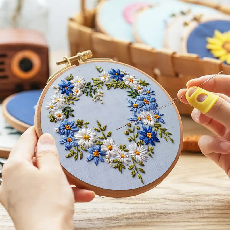 Rubbyoo Embroidery Kit - Blue Flower - image 2