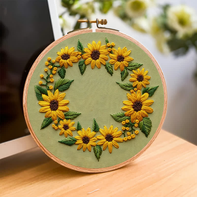 Rubbyoo Embroidery Kit - Sunflower Wreath - image 3