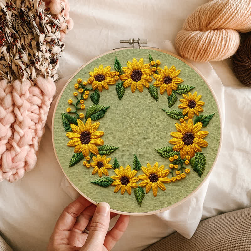 Rubbyoo Embroidery Kit - Sunflower Wreath - image 8